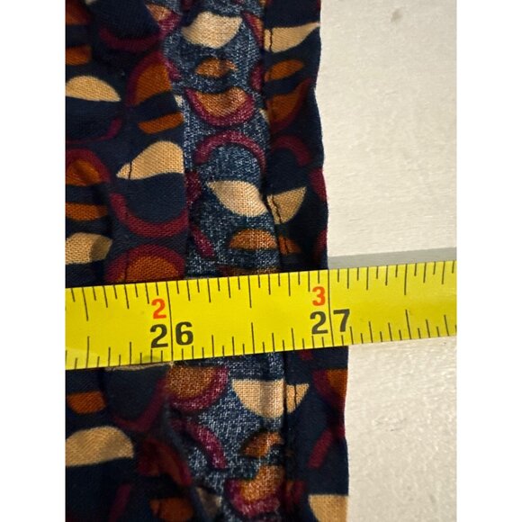 Express Men Button Shirt Sz XL Navy Geometric Print Short Slv Rayon Modern Artsy - Picture 7 of 9